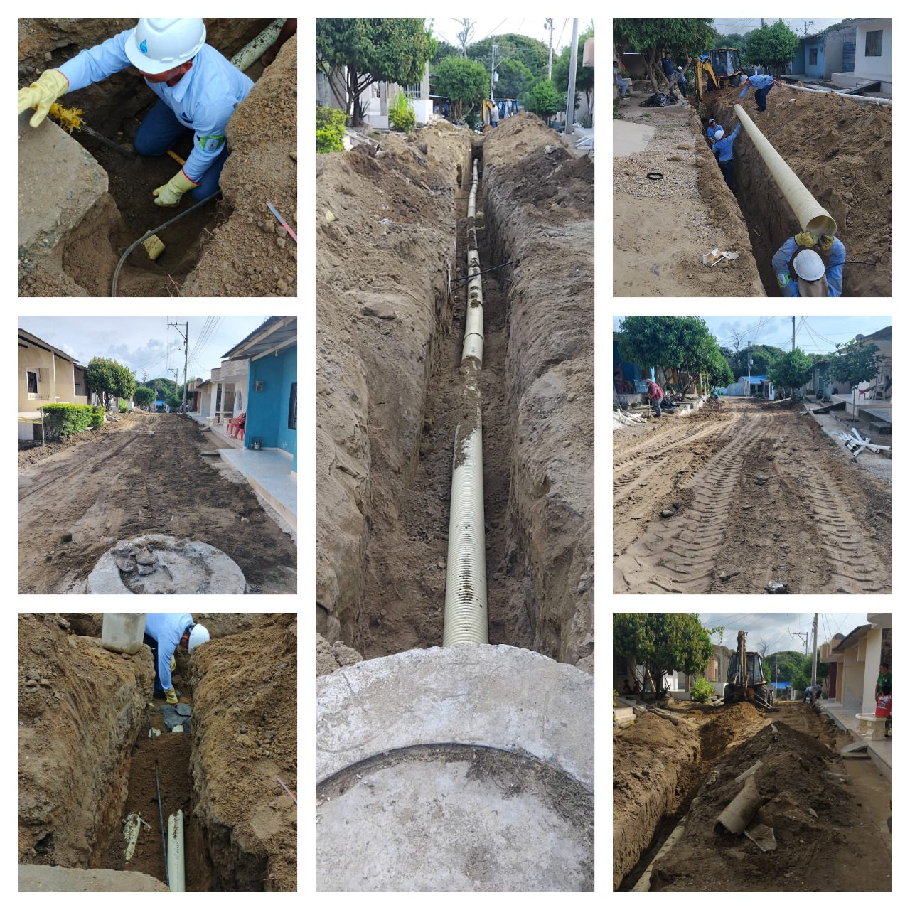 Avanzan las Obras en el Barrio 7 de Agosto con Llenado de Zanjas