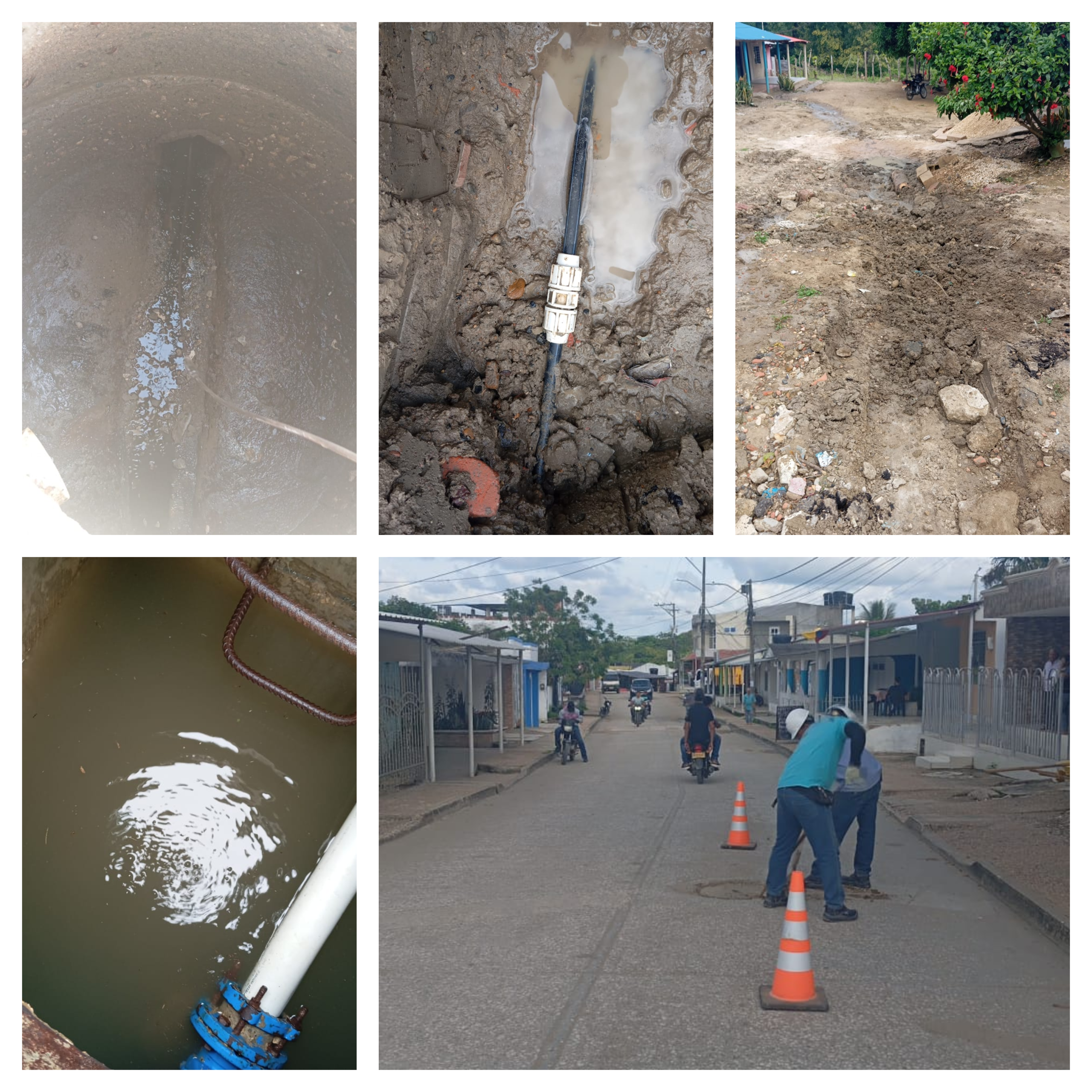 Intervención Urgente en la Red de Agua: Sondeo de Manhole y Reparación de Fuga