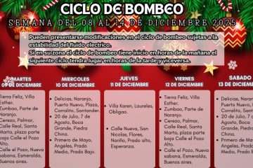 Artesanías navideñas y calendario de bombeo en Chochó A.P.C. para diciembre 2025.
