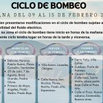 Ciclo de Bombeo 09 de Febrero – 15 de Febrero