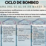 Programación Semanal: Ciclo de Bombeo (02 al 08 de Marzo)